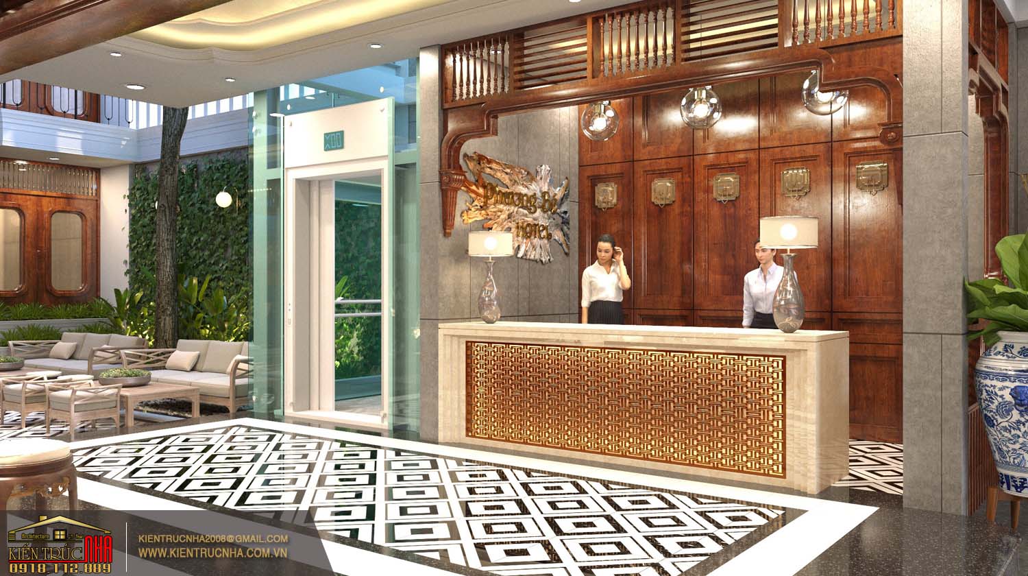 Thiết kế khách sạn 4 tầng hiện đại anh Phương ở Đắk Lắk