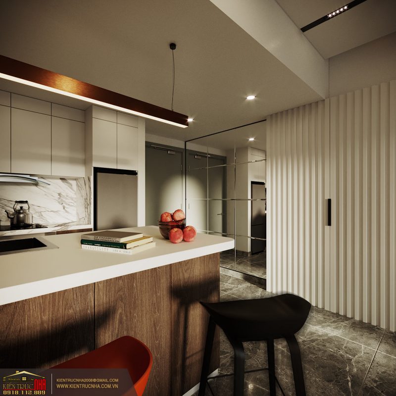 quầy bar thiết kế nội thất căn hộ đẹp hiện đại phong cách nghỉ dưỡng | CĐT: anh Kha Bình Dương
